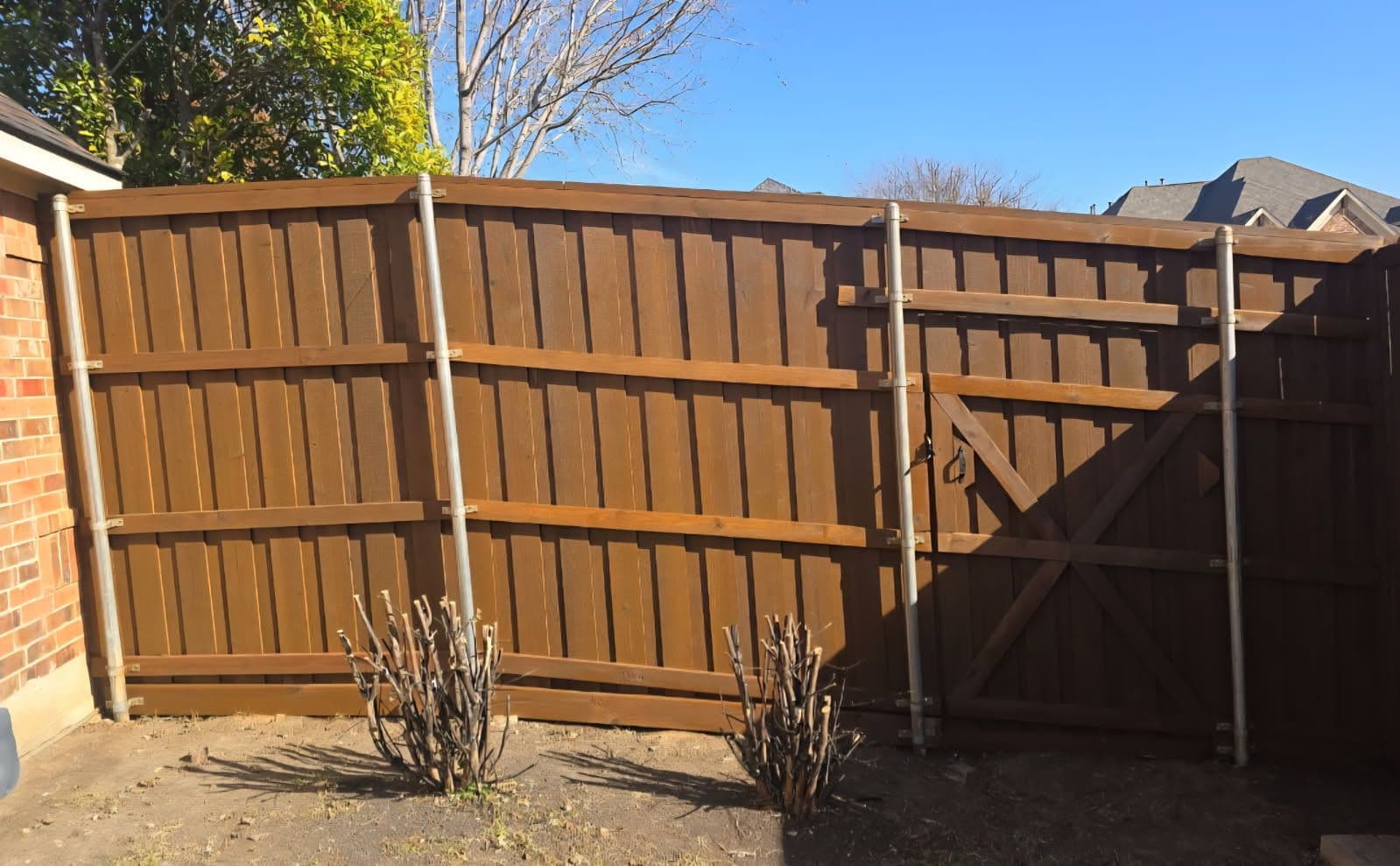 Gallery photos for Cedar Fence Rebuild and Patio Enhancement Boosts Privacy and Style: Image #1