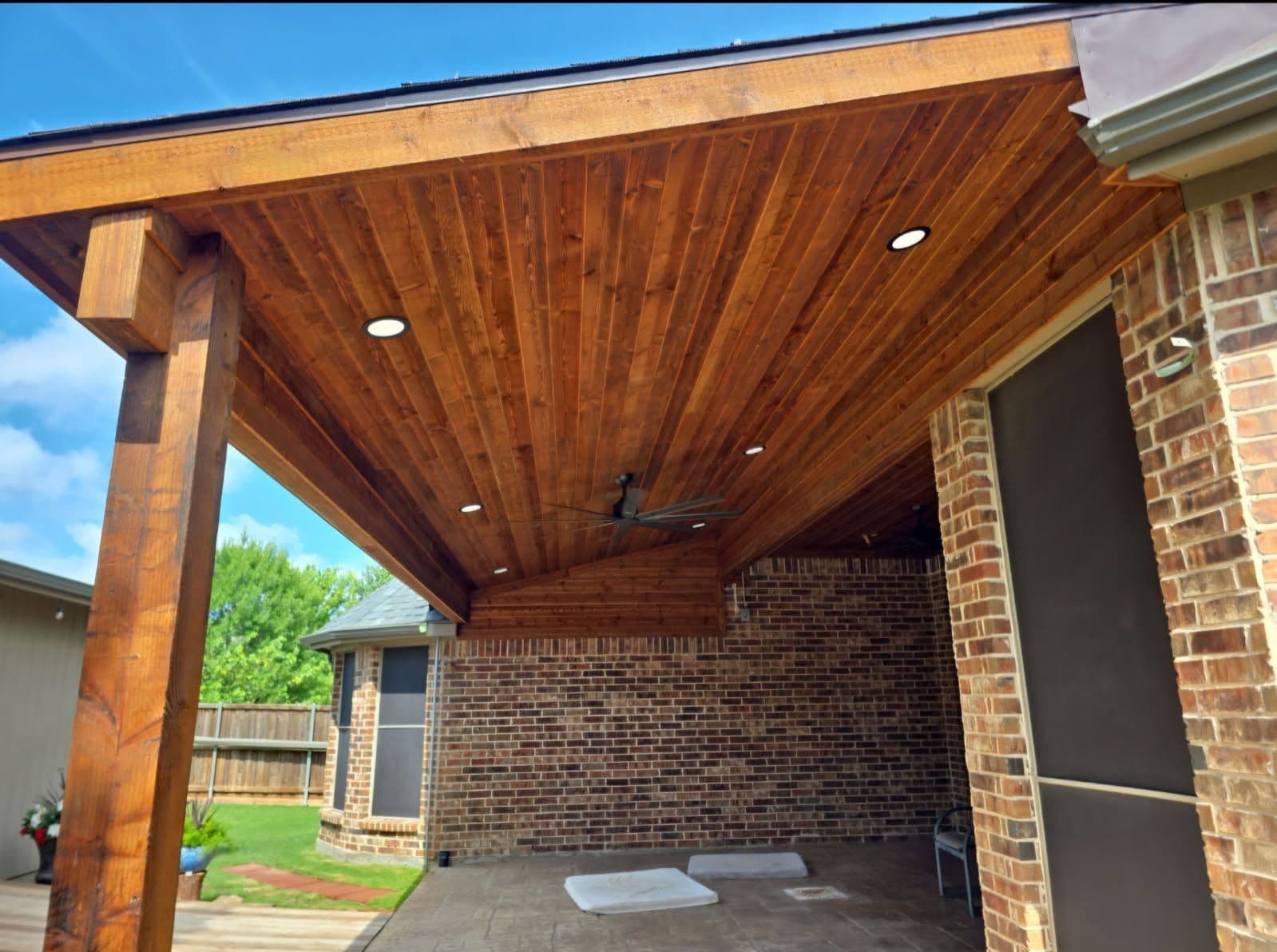 Gallery photos for Cedar Tongue-and-Groove Patio Build in Little Elm: Image #1